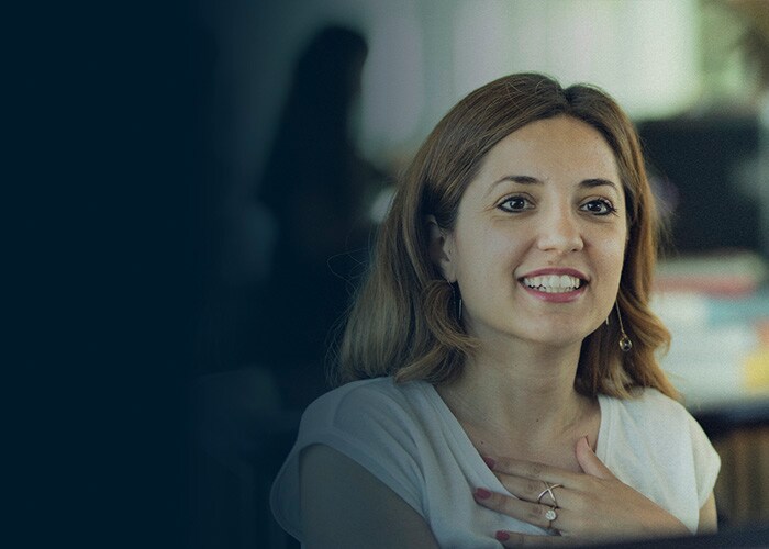 A smiling woman