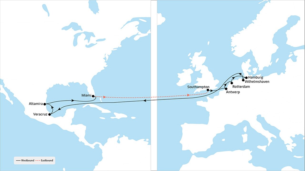 TA4 - Europe to North America service map