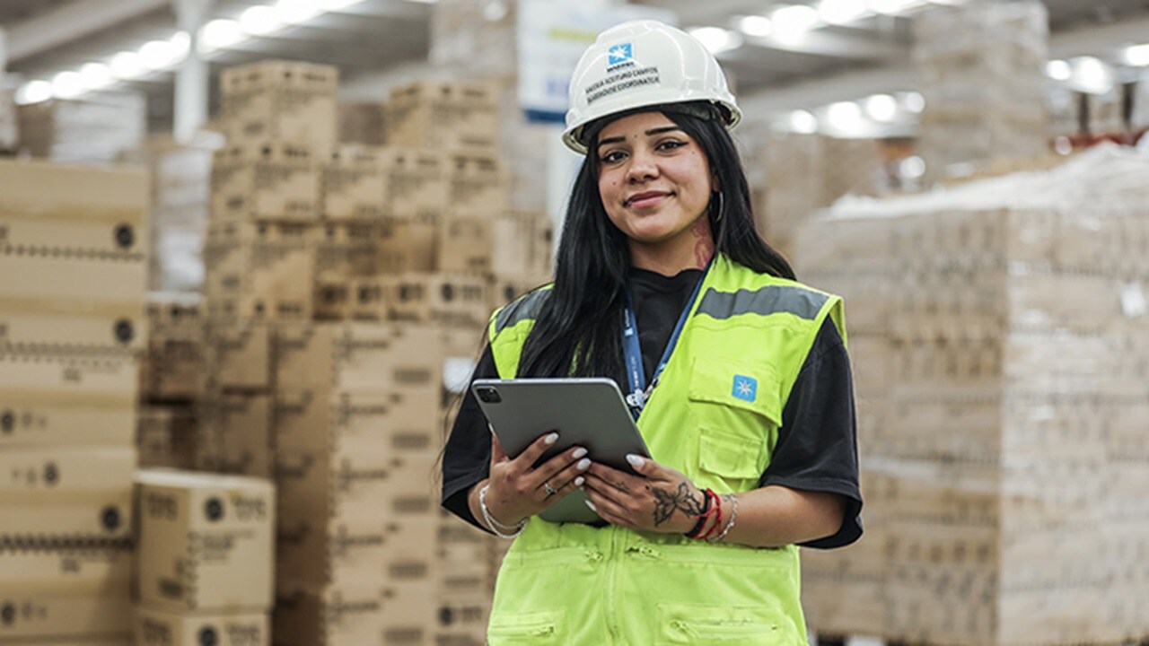 Employee working in warehouse