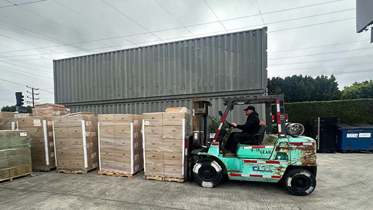 Employee working outside warehouse