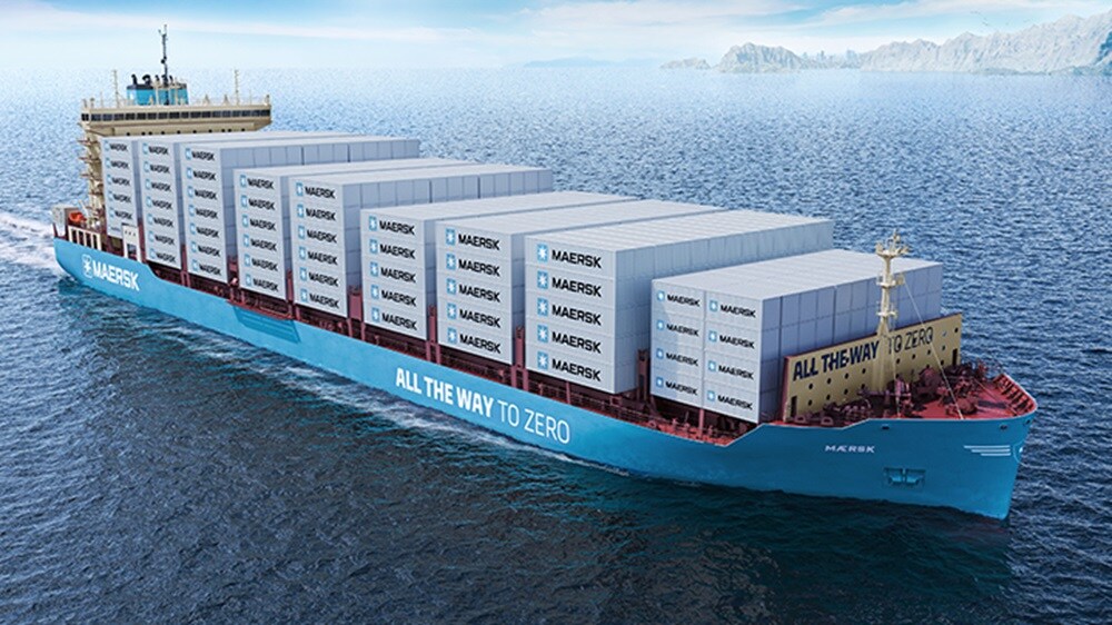 Maersk Soltice 3D renders Hero shot water