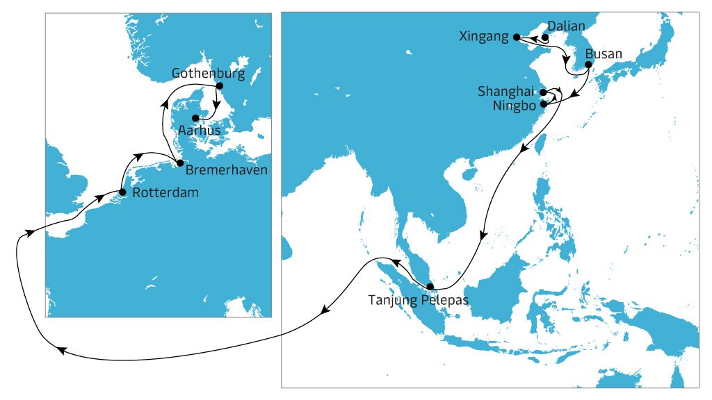 AE5 Westbound map