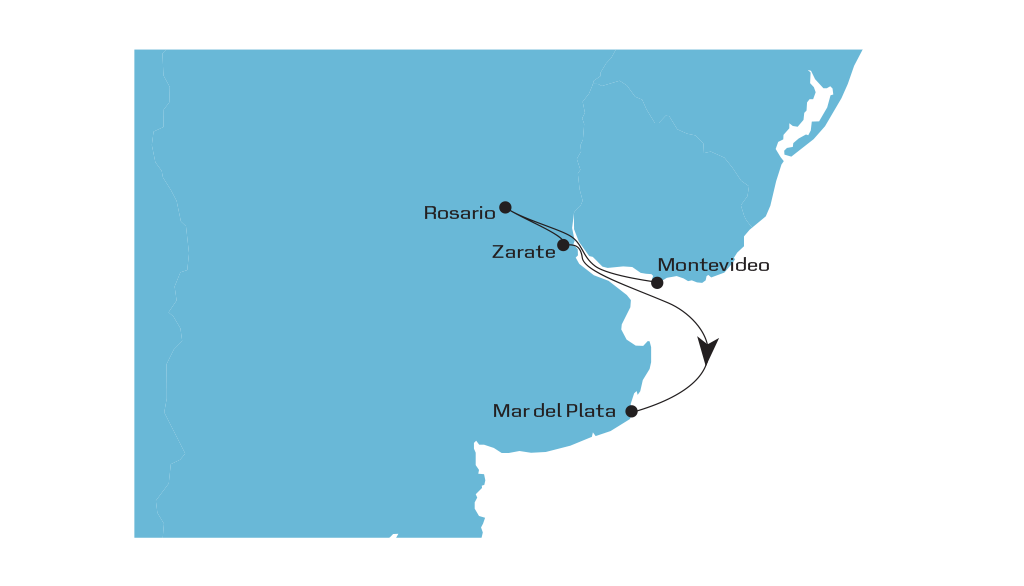 River Plate Feeder Southbound map