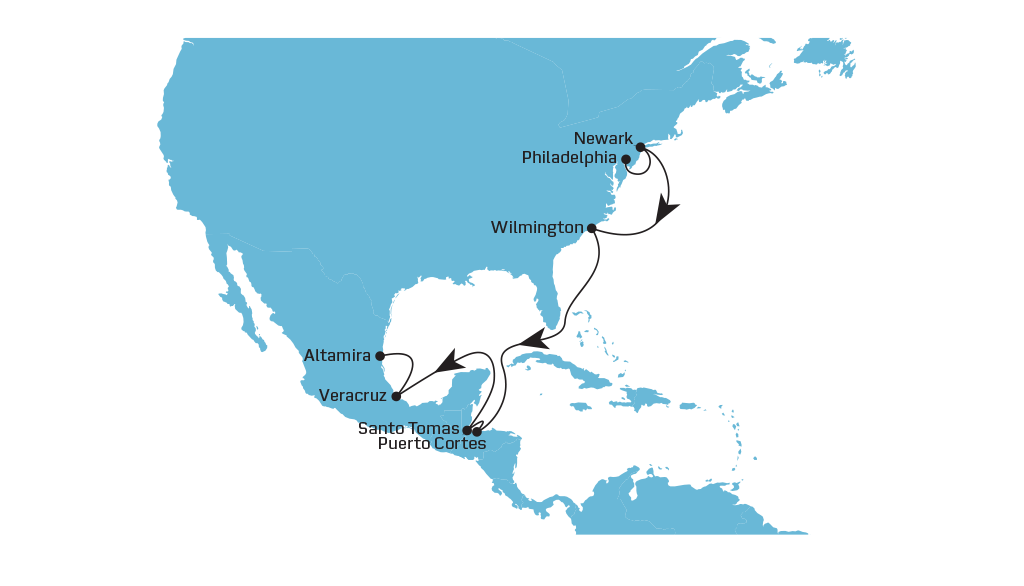 SL Atlantico Southbound Map