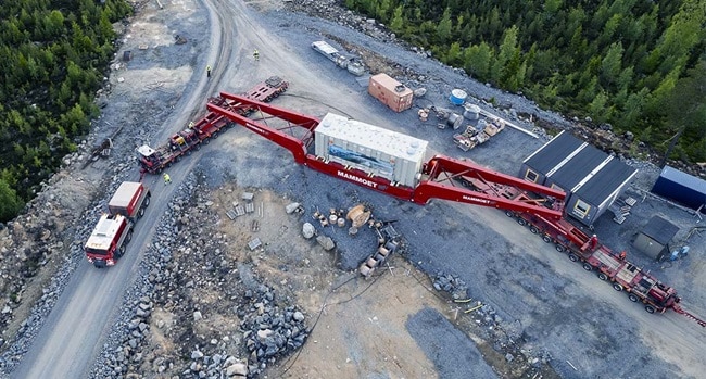 Aerial view of a heavy haulage operation