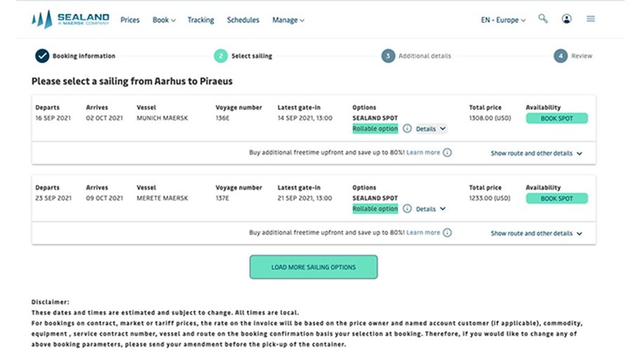 Full speed ahead for Maersk booking Maersk