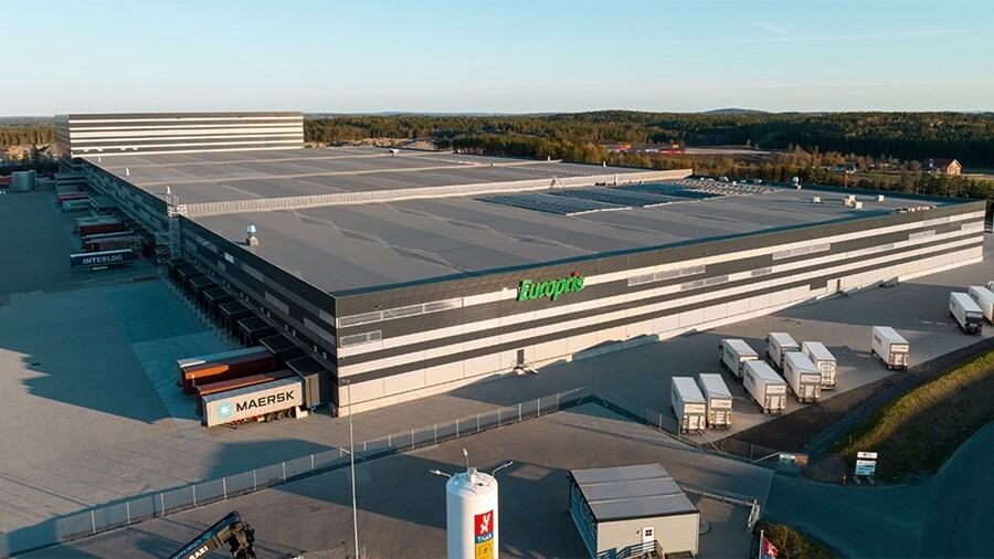 Ariel shot of Europris warehouse
