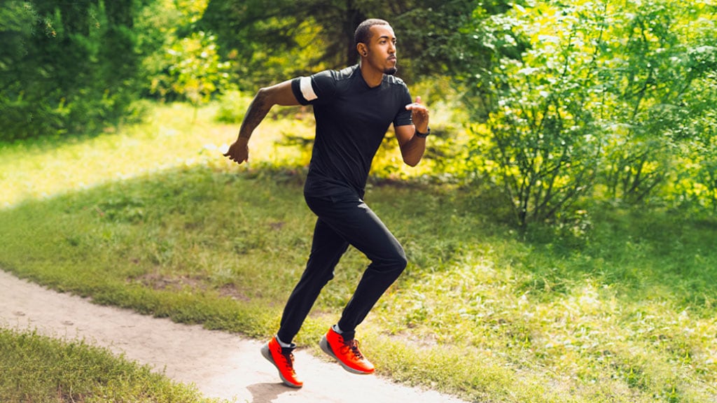 Man running on the road