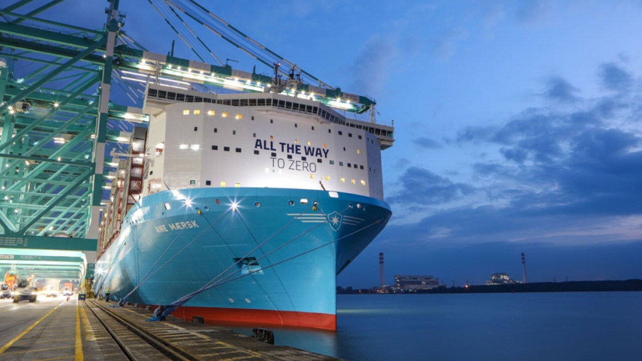 A view of Maersk's container ship.