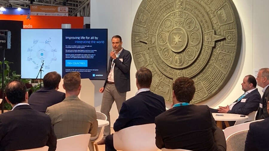 A man presenting at an event