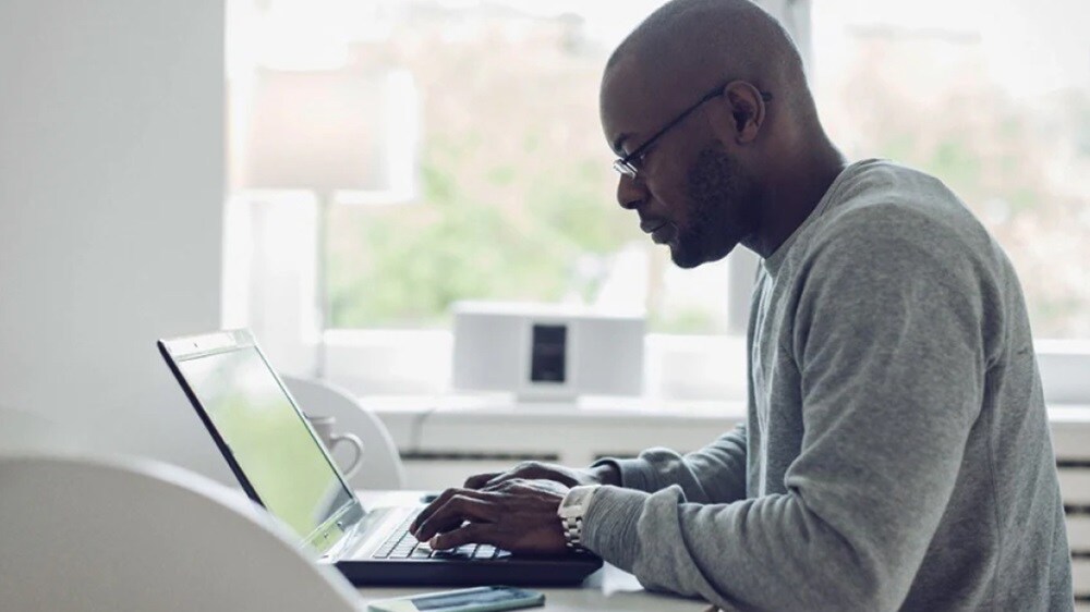 guy working on laptop