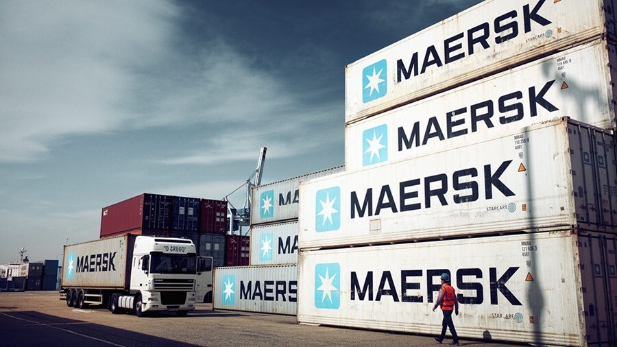 Maersk containers and truck