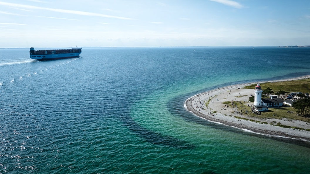 Antonia Maersk vessel arriving to Aarhus, Denmark