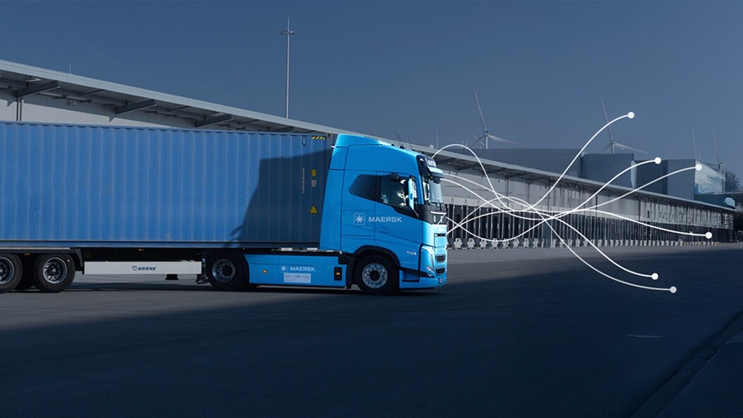 Maersk smart truck at logistics hub