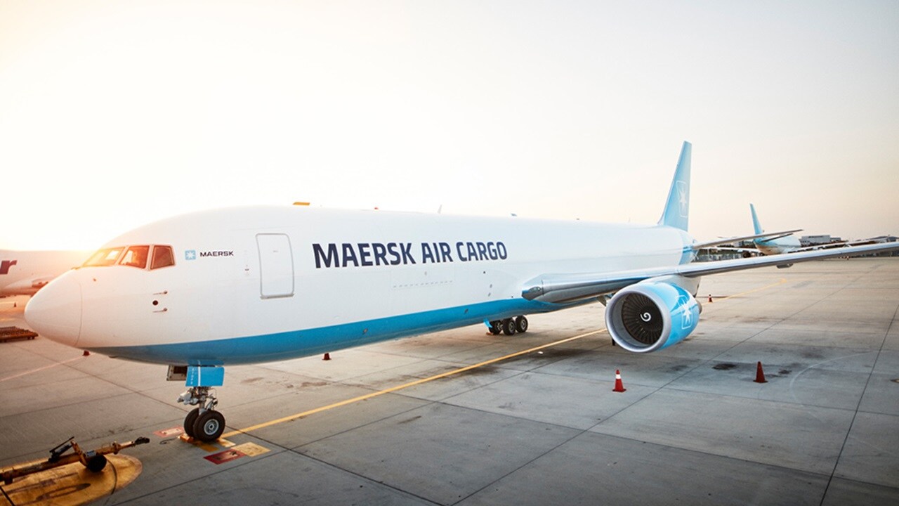 Maersk Air Cargo Boeing 767-300F on ground in Incheon International Airport in Seoul, South Korea