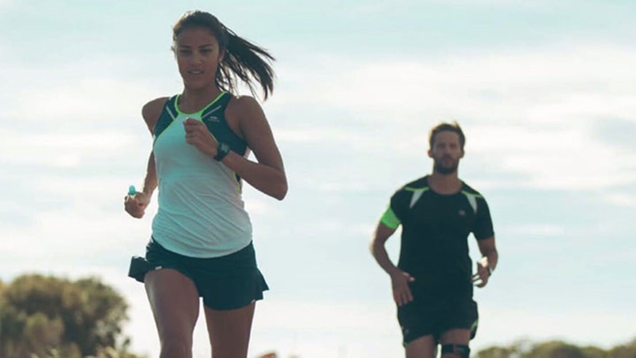 Maersk’s transport services for Decathlon – A female and a male athlete jogging signifying sport is back on track.