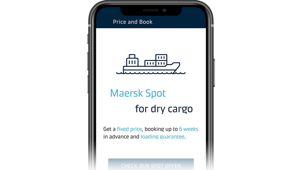 Maersk spot booking in mobile